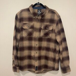 Colorado Clothing Men's Plaid Brown Long Sleeve Flannel Button Up